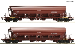 Roco 6600125 - H0 - 2-tlg. Set Schwenkdachwagen Getreide, DR, Ep. IV
